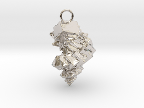 Cubic Shell Pendant in Rhodium Plated Brass