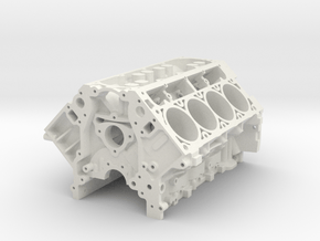 1/8 Scale LS3 Engine Block in White Natural Versatile Plastic: 1:8