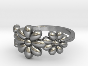 3 Flowers Ring in Natural Silver