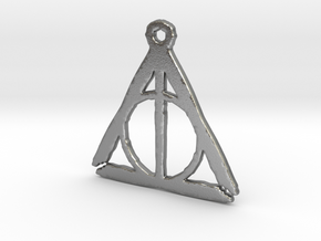 Deathly Hallows inspired rough pendant in Natural Silver