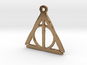 Deathly Hallows inspired rough pendant in Natural Brass