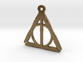 Deathly Hallows inspired rough pendant in Natural Bronze