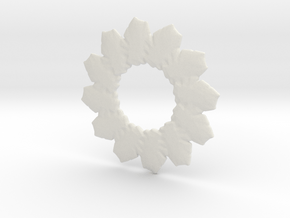 Leafs mandala base shape in White Natural Versatile Plastic