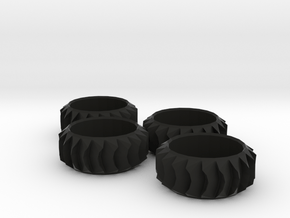 1:10 Airless-style Sand/Snow R/C Car Wheels in Black Premium Versatile Plastic
