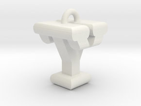 3D-Initial-TY in White Natural Versatile Plastic