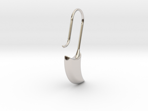 Drop earring large (KB4b) in Rhodium Plated Brass