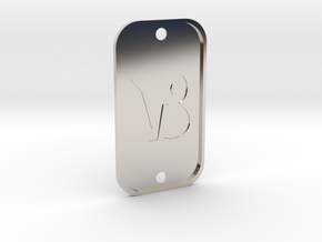 Capricorn (The Mountain Sea-goat) DogTag V4 in Rhodium Plated Brass