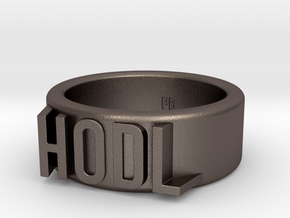 HODL Ring - Plain (Size 13) in Polished Bronzed Silver Steel