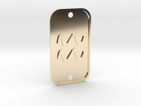Aquarius (The Water-bearer) DogTag V1 in 14k Gold Plated Brass