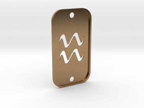Aquarius (The Water-bearer) DogTag V2 in Natural Brass