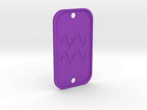 Aquarius (The Water-bearer) DogTag V3 in Purple Processed Versatile Plastic