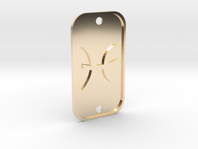 Pisces (The Fish) DogTag V1 in 14K Yellow Gold