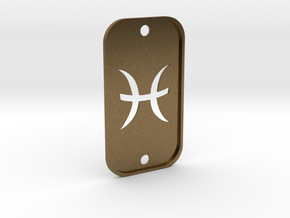 Pisces (The Fish) DogTag V2 in Natural Bronze