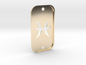 Pisces (The Fish) DogTag V2 in 14k Gold Plated Brass