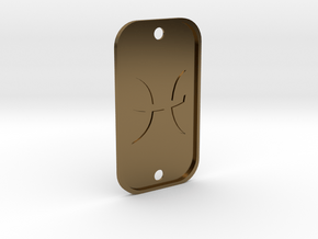 Pisces (The Fish) DogTag V4 in Polished Bronze
