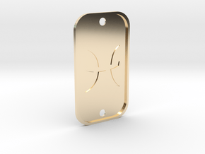 Pisces (The Fish) DogTag V4 in 14K Yellow Gold