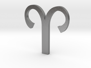 Aries (The Ram) Symbol  in Natural Silver