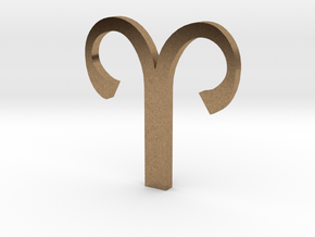 Aries (The Ram) Symbol  in Natural Brass
