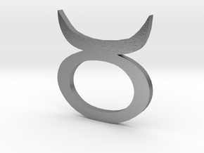 Taurus (The Bull) Symbol  in Natural Silver