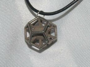 dodecahedron ball inside in Polished Bronzed Silver Steel