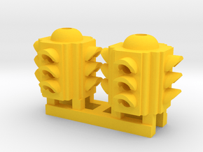 Traffic Light 4 Way Body (Qty 2) - HO 87:1 Scale in Yellow Processed Versatile Plastic