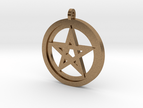 Rider-Waite Pentacle Pendant in Natural Brass