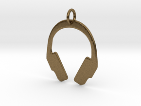 Headphones Precious Metal Pendant in Natural Bronze
