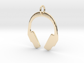 Headphones Precious Metal Pendant in 14K Yellow Gold