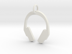 Headphones Pendant in White Natural Versatile Plastic