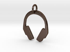 Headphones Pendant in Polished Bronze Steel