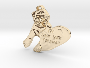 Puppy love with blanket in 14K Yellow Gold