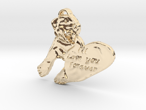 Puppy love with blanket in 14k Gold Plated Brass