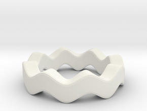 Wavey Ring in White Natural Versatile Plastic: 11.5 / 65.25