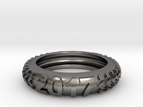 Custom Knobby Tire Ring (Ring Size: 9.5) in Polished Nickel Steel