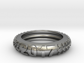 Custom Knobby Tire Ring (Ring Size: 9.5) in Natural Silver