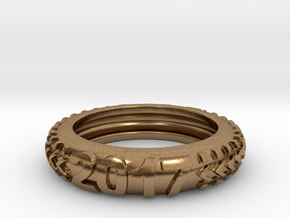 Custom Knobby Tire Ring (Ring Size: 9.5) in Natural Brass