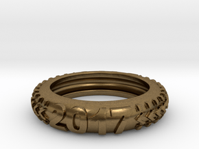 Custom Knobby Tire Ring (Ring Size: 9.5) in Natural Bronze