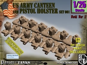1/25 US Pistol Holster-Canteen WWII Set001 in Tan Fine Detail Plastic