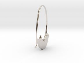 Hoop long oval (SWH5b) in Rhodium Plated Brass