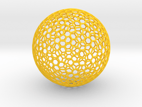 Goldberg Polyhedron, large in Yellow Processed Versatile Plastic