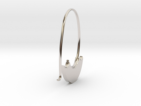 Hoop long oval (SWH5d) in Rhodium Plated Brass