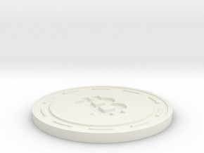 Bitcoin Themed Coaster in White Premium Versatile Plastic