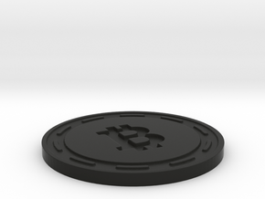 Bitcoin Themed Coaster in Black Premium Versatile Plastic