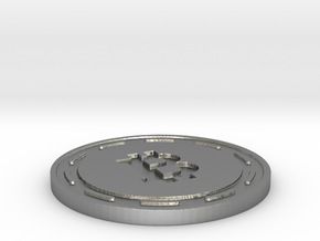 Bitcoin Themed Coaster in Natural Silver