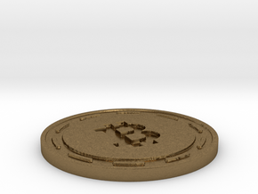 Bitcoin Themed Coaster in Natural Bronze