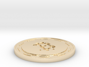 Bitcoin Themed Coaster in 14k Gold Plated Brass