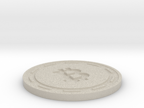 Bitcoin Themed Coaster in Natural Sandstone