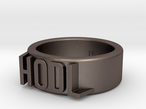 HODL Ring - Ripple (Size 13) in Polished Bronzed Silver Steel