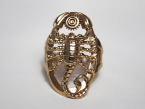 Mech Scorpion Ring Size 13 in Polished Bronze