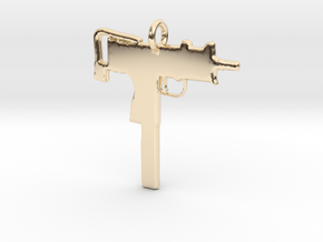 2 UZI Pendant in 14K Yellow Gold